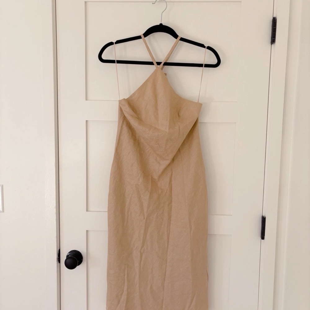 Amanda Uprichard Tan Sheath Cocktail Dress